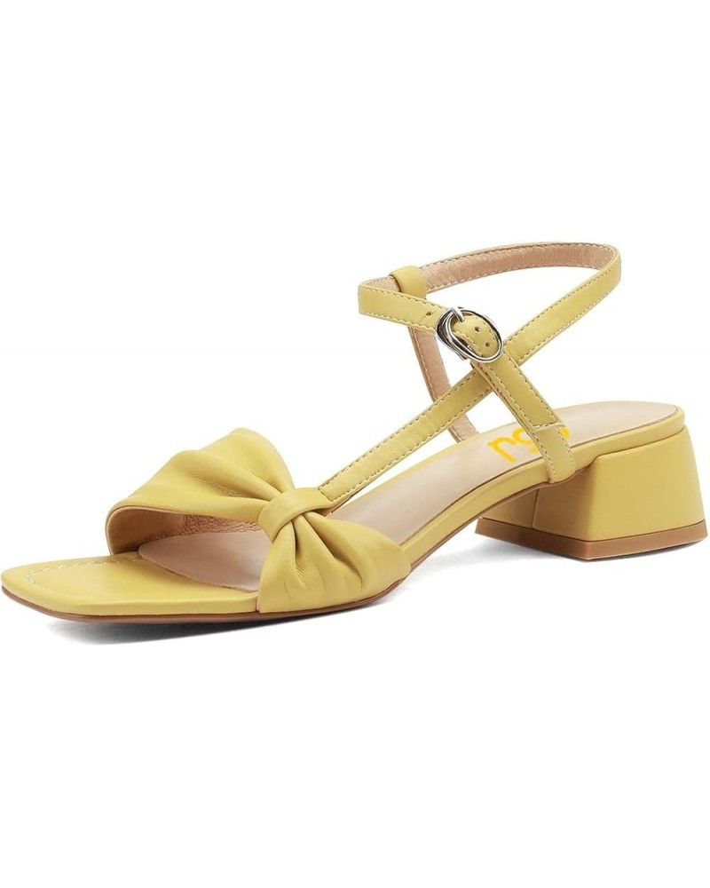 Women Comfy Open Toe Block Low Heel Sandals Fashion Side Buckle Casual Summer Portable Shoes Size 4-15 US Yellow $39.19 Sandals