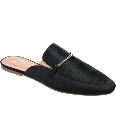 Womens Ameena Slip On Square Toe Mules Flats Black $19.20 Flats