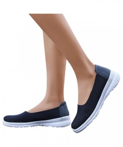 Shoes for Women Sneakers Women Breathable Lace Up Shoes Flats Casual Shoes Unisex Lightweight Work Shoes Bb11-blue $11.99 Ath...