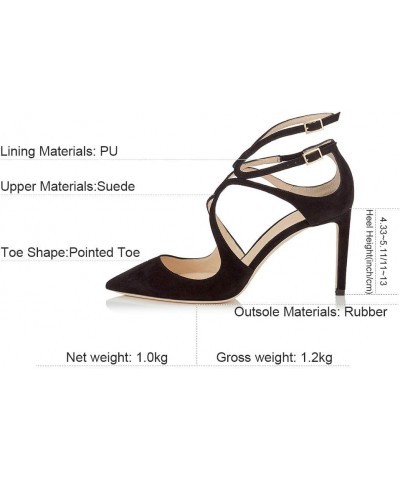 Women's Ankle Strap Stilleto Pointed Toe,MWOOOK-462 Ladies Party Evening High Heel Court Shoes 45 Black $41.98 Pumps