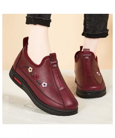 Platform Boots for Women White Combat Boots Anti Rain Boots Ankle Booties for Women Low Heel Dressy Red $16.44 Outdoor Shoes