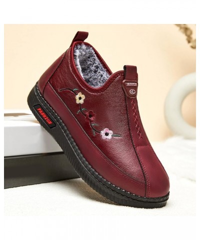 Platform Boots for Women White Combat Boots Anti Rain Boots Ankle Booties for Women Low Heel Dressy Red $16.44 Outdoor Shoes