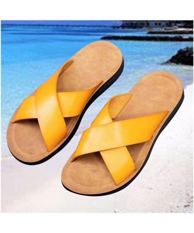 1 Double Men Casual Flat Sandals, Summer Sandals Fashion Concise Beach Shoes, for Men's Slide Sandals (Color : White, Size : ...