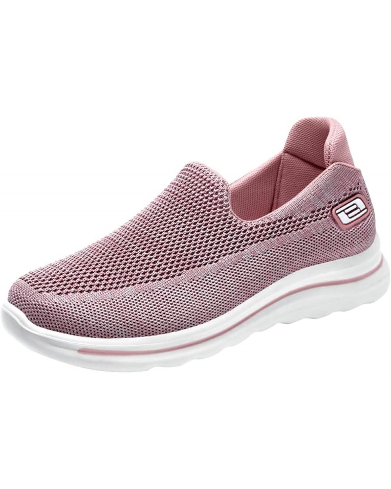 Women's Walking Shoes Arch Support Knit Upper Non Slip Shoes Breathable Lightweight - Womens Platform Sneakers Pink 3 $20.98 ...