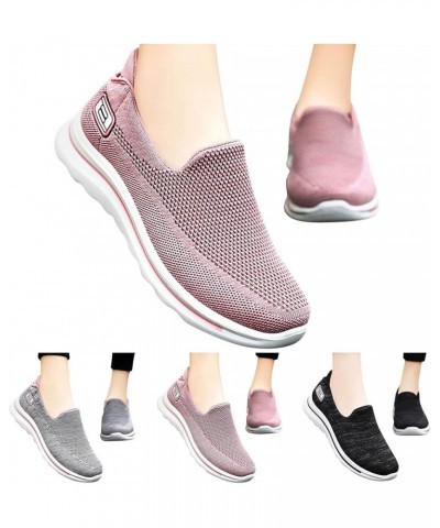 Women's Walking Shoes Arch Support Knit Upper Non Slip Shoes Breathable Lightweight - Womens Platform Sneakers Pink 3 $20.98 ...