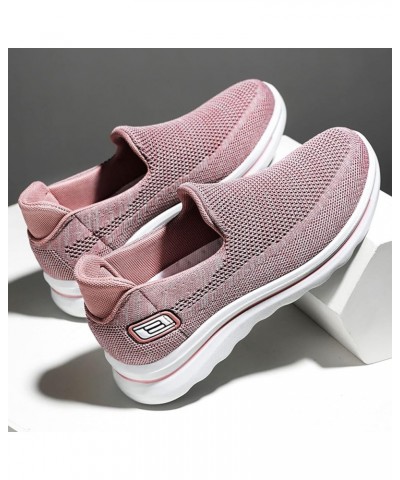 Women's Walking Shoes Arch Support Knit Upper Non Slip Shoes Breathable Lightweight - Womens Platform Sneakers Pink 3 $20.98 ...