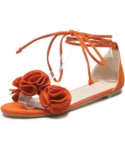 Flat Sandals with Suede Materail and Large Size Available for Fashion Women Orange $21.14 Sandals