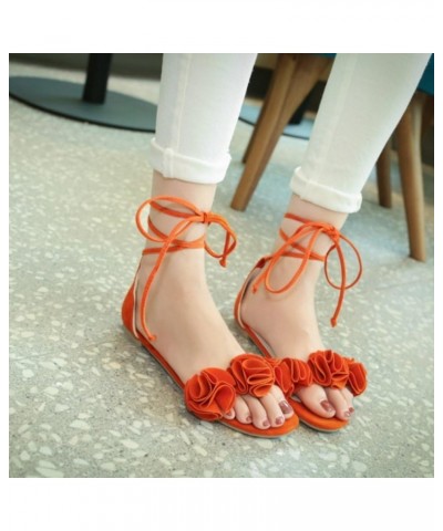 Flat Sandals with Suede Materail and Large Size Available for Fashion Women Orange $21.14 Sandals