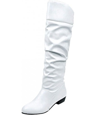 Brown Knee High Boots for Women Wide Calf Extra Wide Calf Knee High Boots for Women Plus Size White Cowboy Boots Women Size 5...