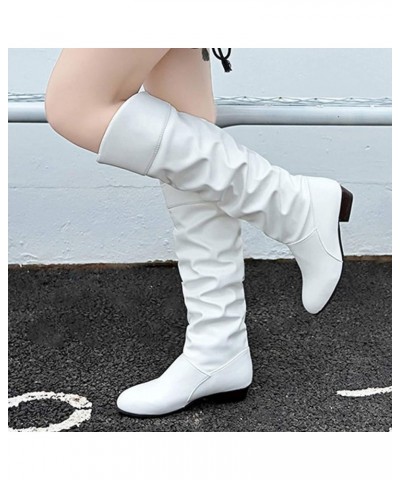 Brown Knee High Boots for Women Wide Calf Extra Wide Calf Knee High Boots for Women Plus Size White Cowboy Boots Women Size 5...