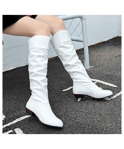 Brown Knee High Boots for Women Wide Calf Extra Wide Calf Knee High Boots for Women Plus Size White Cowboy Boots Women Size 5...