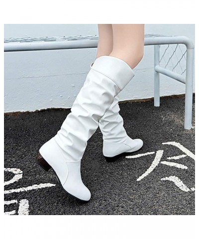 Brown Knee High Boots for Women Wide Calf Extra Wide Calf Knee High Boots for Women Plus Size White Cowboy Boots Women Size 5...