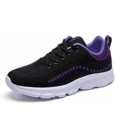 Women's Anti-Slip Orthopedic Sneakers,Extra Wide Walking Shoes,Lightweight Breathable Platform Sole Outdoor Shoes Black Purpl...