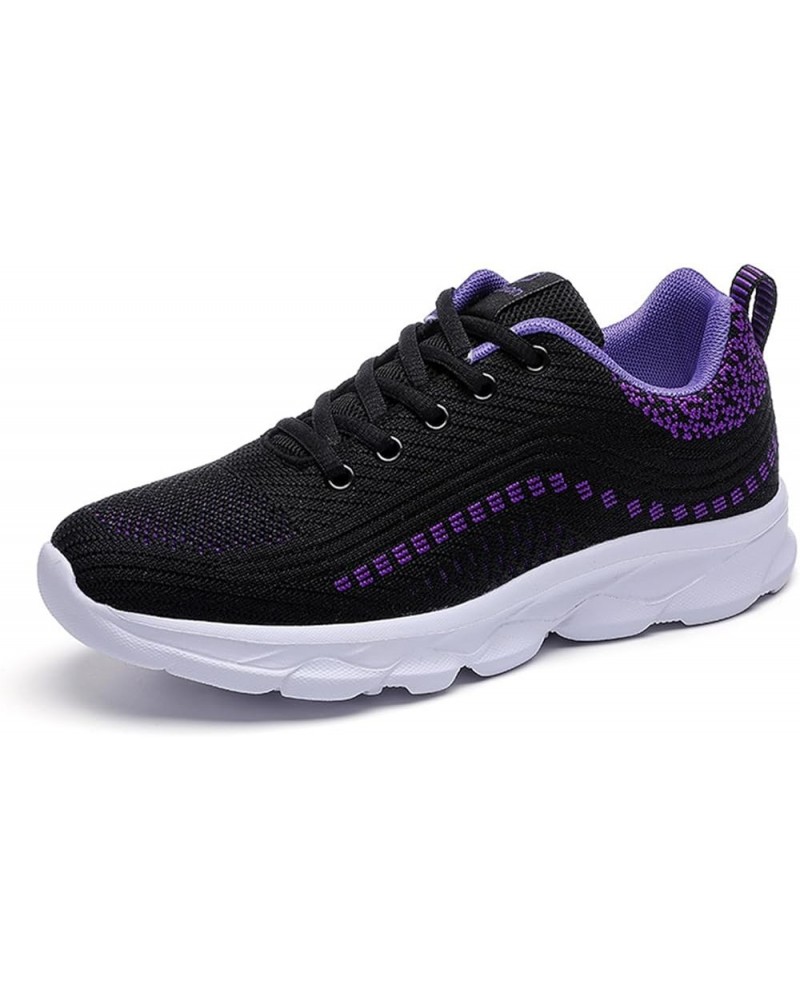 Women's Anti-Slip Orthopedic Sneakers,Extra Wide Walking Shoes,Lightweight Breathable Platform Sole Outdoor Shoes Black Purpl...