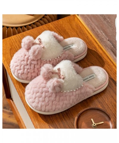 Fashion Winter Women Slippers Flat Bottom Soft Bottom Plush Warm And Comfortable Round Cute Animal Slippers for Red $13.10 Sl...