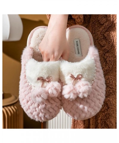 Fashion Winter Women Slippers Flat Bottom Soft Bottom Plush Warm And Comfortable Round Cute Animal Slippers for Red $13.10 Sl...