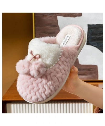 Fashion Winter Women Slippers Flat Bottom Soft Bottom Plush Warm And Comfortable Round Cute Animal Slippers for Red $13.10 Sl...