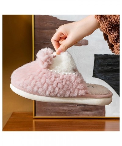 Fashion Winter Women Slippers Flat Bottom Soft Bottom Plush Warm And Comfortable Round Cute Animal Slippers for Red $13.10 Sl...