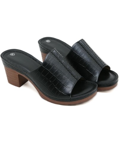 Womens Sandals Casual T-Starp Women's Athletic Outdoor Slides Lightweight Square Toe Black $15.04 Athletic Shoes