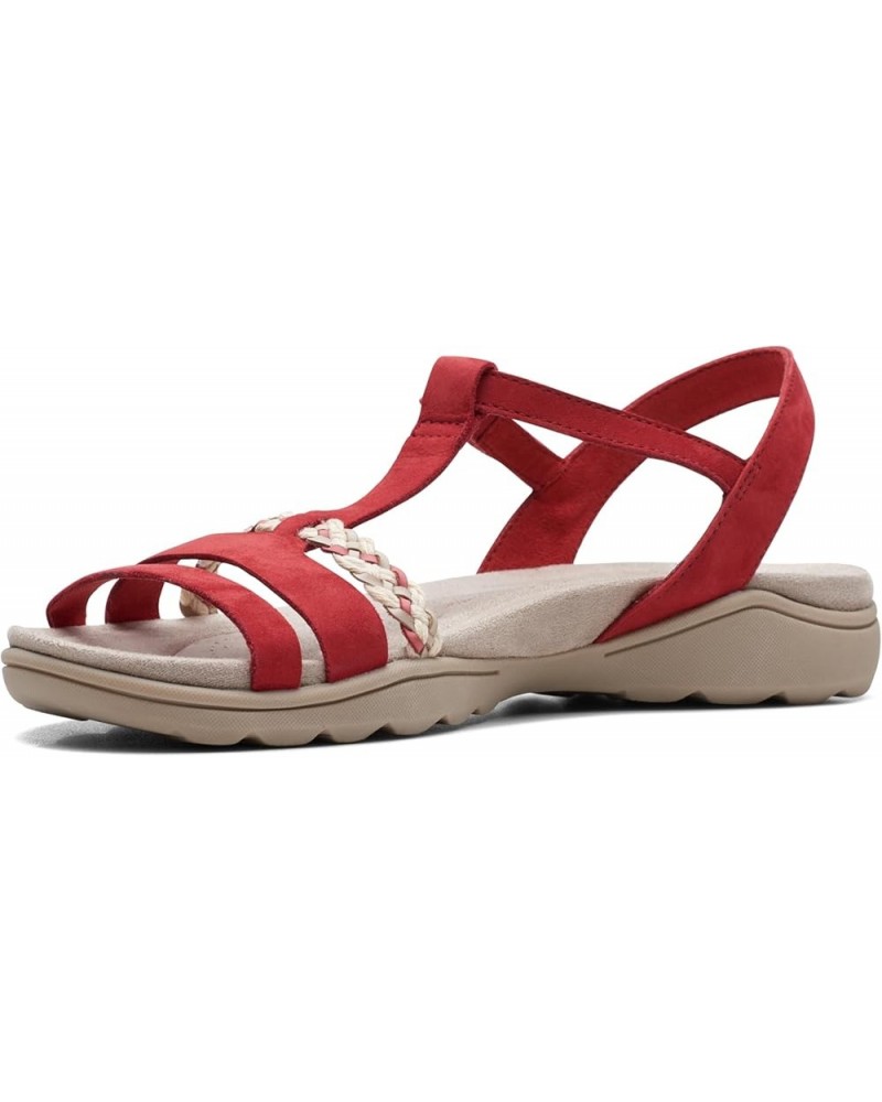 Women's Sports Sandal Red Nubuck $56.76 Outdoor Shoes