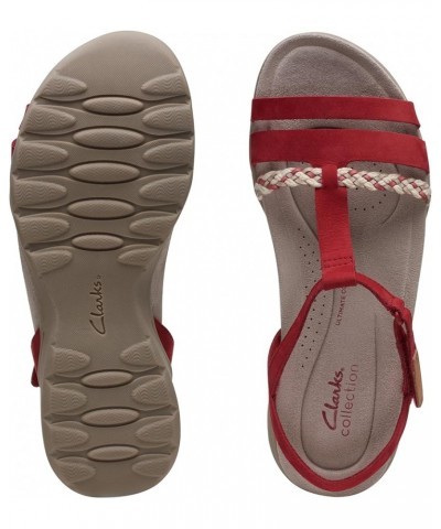 Women's Sports Sandal Red Nubuck $56.76 Outdoor Shoes