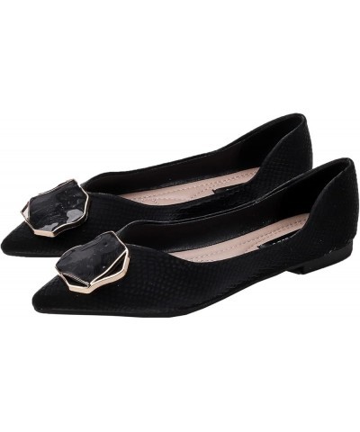 Women's Ballerinas, Dolly Shoes Metal Square Buttons are Suitable for Casual and Everyday Gatherings Can Be Worn with Dress S...