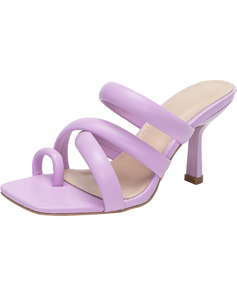 Women Shoes Size 12 Wide Sandals Casual Square Toe Strap Sandals Open Toe Slide Sandals Water Shoes with Support Purple $21.3...