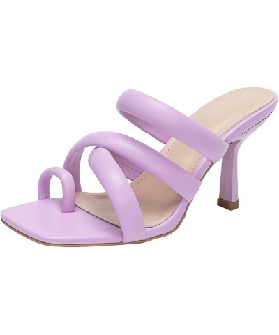 Women Shoes Size 12 Wide Sandals Casual Square Toe Strap Sandals Open Toe Slide Sandals Water Shoes with Support Purple $21.3...