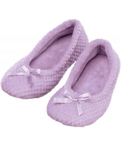 Women's Chenille Ballet Slippers Light Purple $12.08 Slippers