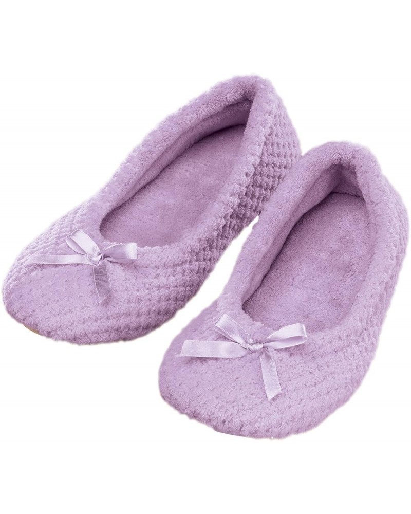 Women's Chenille Ballet Slippers Light Purple $12.08 Slippers