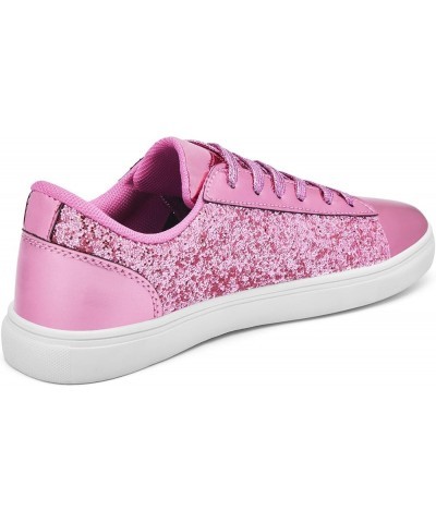 Women's Glitter Shoes Fashion Shiny Sequin Sneakers Tennis Sparkly Shoes Rhinestone Bling Shoes with Lace up Pink $13.04 Athl...