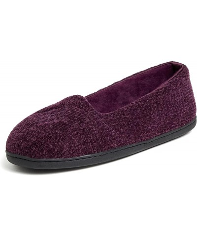 Women's Rebecca Lightweight Cozy Memory Foam Closed Back Slipper with Wide Widths Aubergine Chenille $15.67 Slippers