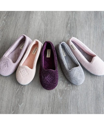 Women's Rebecca Lightweight Cozy Memory Foam Closed Back Slipper with Wide Widths Aubergine Chenille $15.67 Slippers