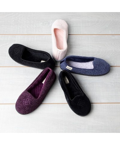 Women's Rebecca Lightweight Cozy Memory Foam Closed Back Slipper with Wide Widths Aubergine Chenille $15.67 Slippers