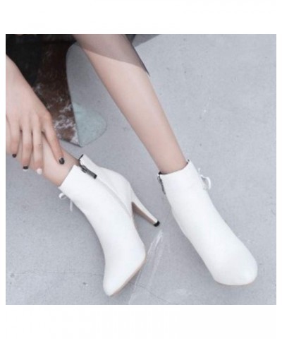 Women Ankle Boots White $23.97 Boots