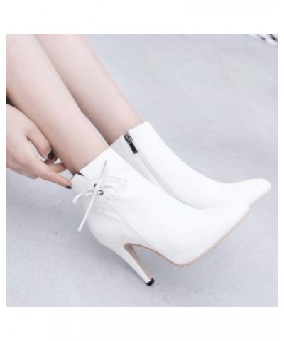 Women Ankle Boots White $23.97 Boots