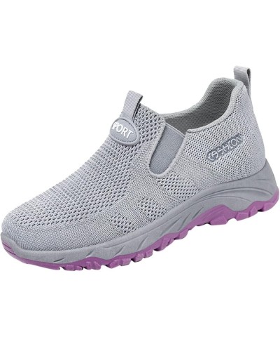 Leather Sneakers Women Christmas, Women's Sneakers Slip On Walking Shoes Round Toe Comfort Athletic Running Shoes Grey $15.92...