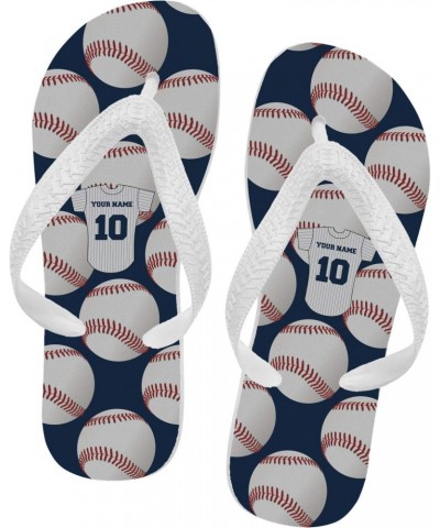 Personalized Baseball Jersey Flip Flops $18.57 Sandals