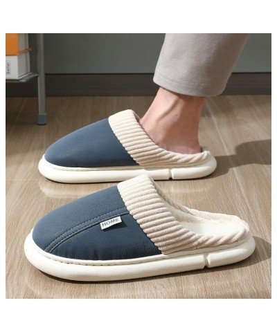 Women's Fuzzy House Slippers Men's Down Slip On Winter Slipper Memory Foam Plush Fleece Lining Indoor Outdoor Waterproof Non-...