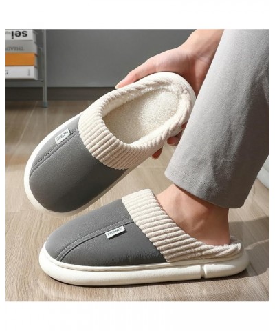 Women's Fuzzy House Slippers Men's Down Slip On Winter Slipper Memory Foam Plush Fleece Lining Indoor Outdoor Waterproof Non-...