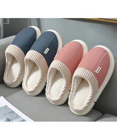 Women's Fuzzy House Slippers Men's Down Slip On Winter Slipper Memory Foam Plush Fleece Lining Indoor Outdoor Waterproof Non-...