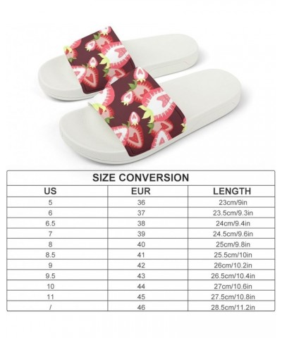 Cartoon Cow Bathroom Shower Slippers Soft Non-Slip Indoor Shower Shoes Slides Sandals for Women Men Red Strawberry $20.34 Sli...