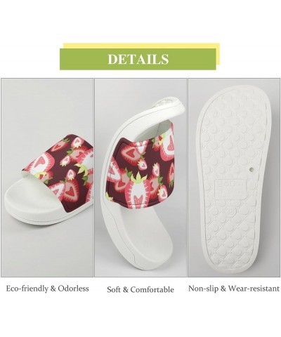 Cartoon Cow Bathroom Shower Slippers Soft Non-Slip Indoor Shower Shoes Slides Sandals for Women Men Red Strawberry $20.34 Sli...