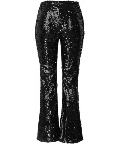 Women's Sexy Sequined Shiny High Waist Stretch Flare Pants Nightclub Trousers Black - 2024 Pants for Women $12.99 Athletic Shoes