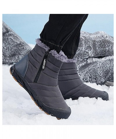 Women Ankle Boots Waterproof Winter Snow Boot Non Slip Cold Weather Snow Booties Ladies Outdoor Short Boots 6-grey $13.45 Out...