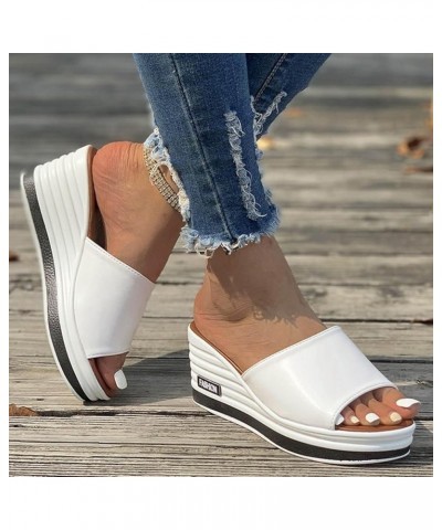 New Fish Mouth Wedge Fashion Casual Foreign Trade Large Size Women's One Line Sandals And Slippers Women's Jelly Sandals Whit...