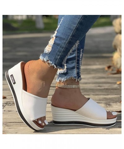 New Fish Mouth Wedge Fashion Casual Foreign Trade Large Size Women's One Line Sandals And Slippers Women's Jelly Sandals Whit...