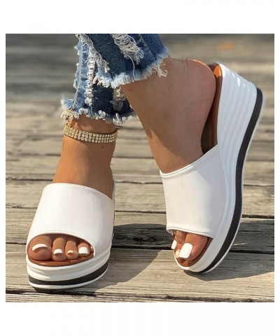 New Fish Mouth Wedge Fashion Casual Foreign Trade Large Size Women's One Line Sandals And Slippers Women's Jelly Sandals Whit...