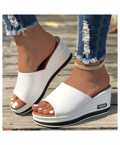 New Fish Mouth Wedge Fashion Casual Foreign Trade Large Size Women's One Line Sandals And Slippers Women's Jelly Sandals Whit...