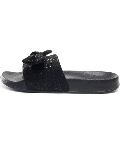 Women's Slides Sandals Bowknot Beach Casual Comfort Slippers Black Dot $9.17 Sandals